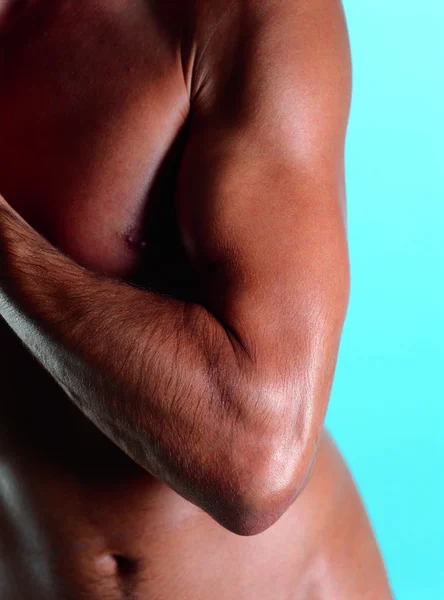 Schöner Männlicher Körper Hintergrund Nahaufnahme — Stockfoto