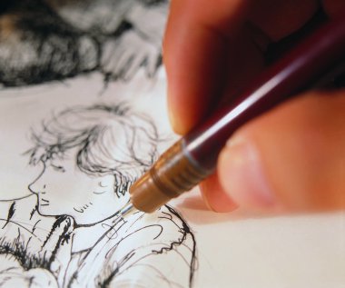 kalemle çizimin yakın görünümü