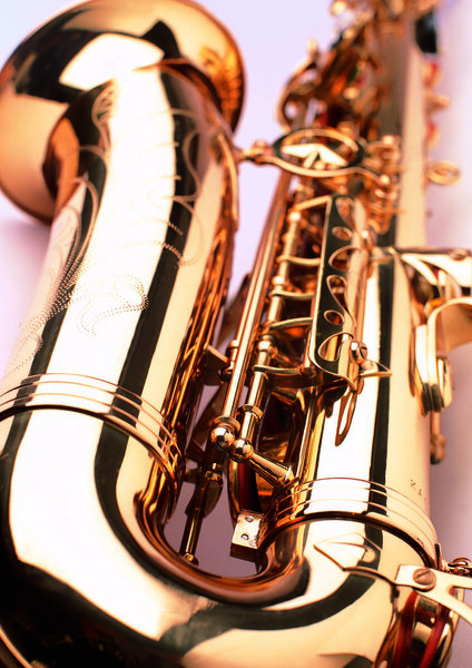 close up view of saxophone