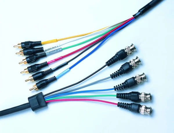 Closeup of computer cables, digital world concept