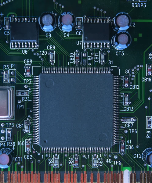 Closeup of computer main board, digital world concept