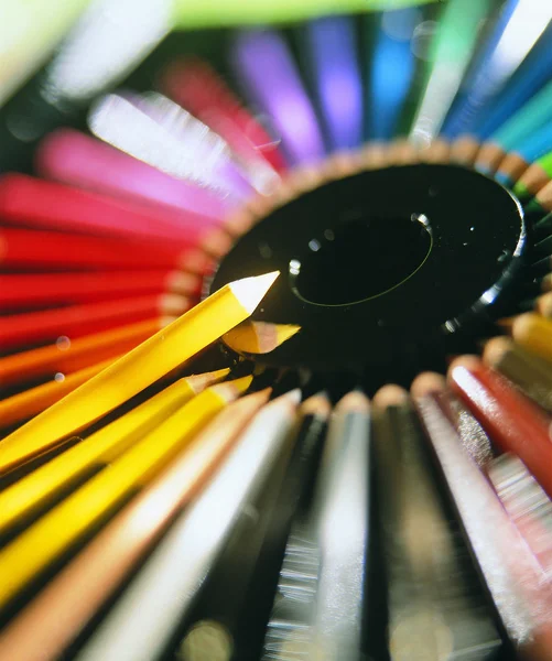 Widok Bliska Kolorowych Ołówków — Zdjęcie stockowe