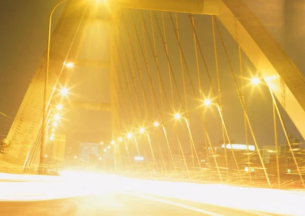 Night Illumination Road Modern City — Stock Photo, Image