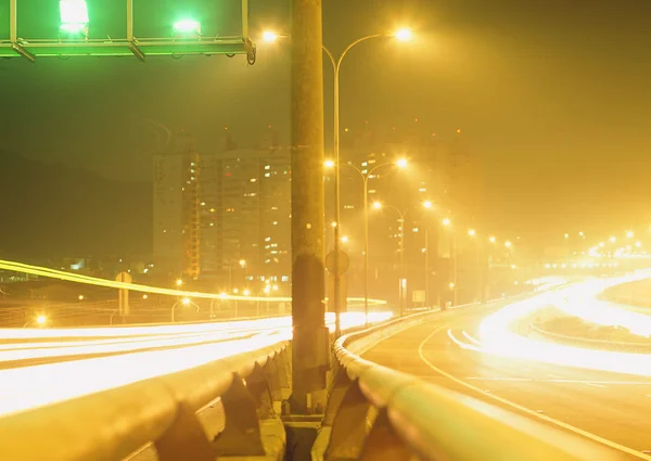 Night Illumination Road Modern City — Stock Photo, Image