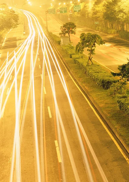 Night Illumination Road Modern City — Stock Photo, Image