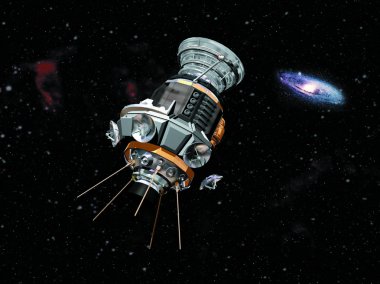  derin uzayda kozmik uydu illüstrasyon