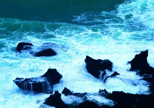 Вид Море Скелястий Пляж — стокове фото