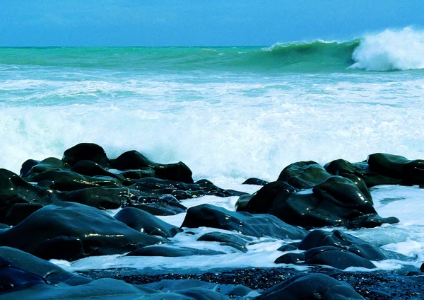 Vista Mar Praia Rochosa — Fotografia de Stock