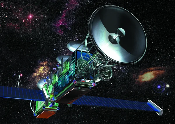 Illustration Kosmisk Satellit Djuprymden — Stockfoto