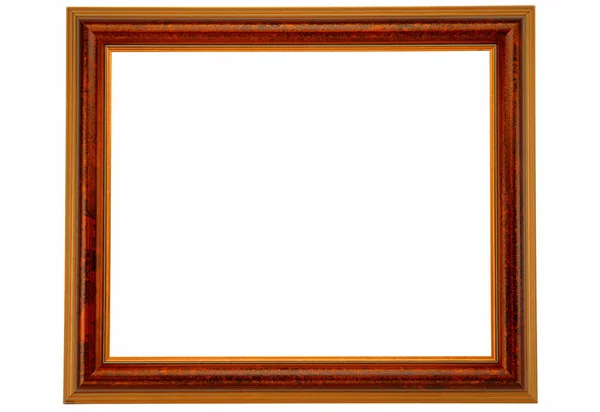 Prázdný Dřevěný Fotorámeček Bílém Pozadí — Stock fotografie