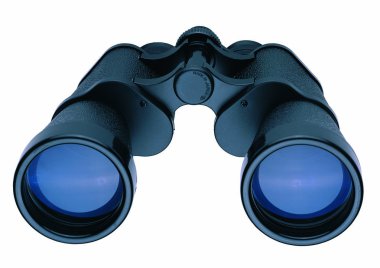 Beyaz arkaplanda dürbünler