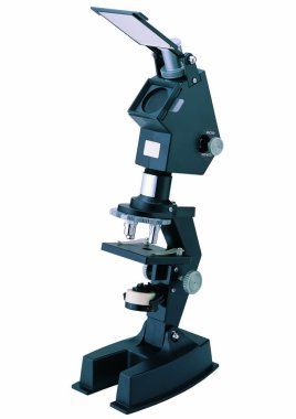 Beyaz arkaplanda mikroskop