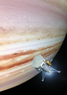 Satürn gezegeni yakınlarında uçan uydu