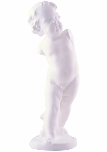 Крупный План Белой Скульптуры Белом Фоне — стоковое фото