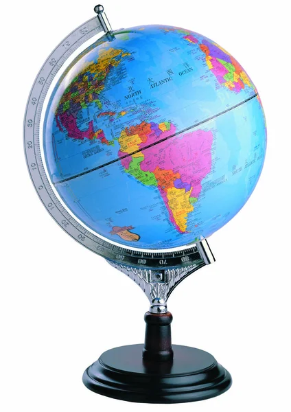 Earth Globe För Skolan Vit Bakgrund — Stockfoto