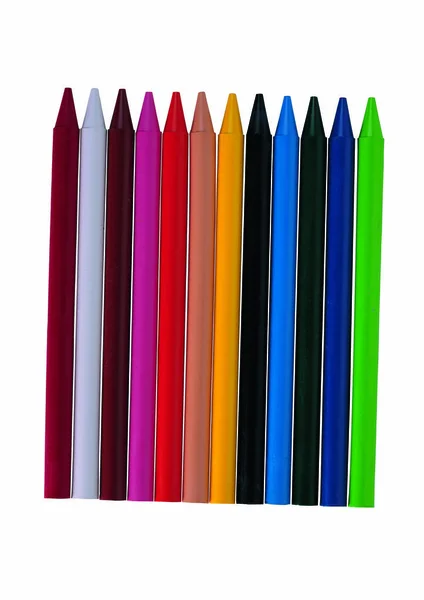 Lápices Colores Sobre Fondo Blanco — Foto de Stock