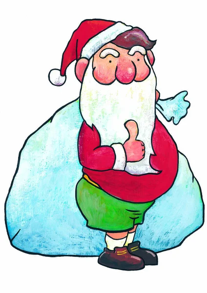 Ręcznie Napisane Kreskówki Świętego Mikołaja — Zdjęcie stockowe