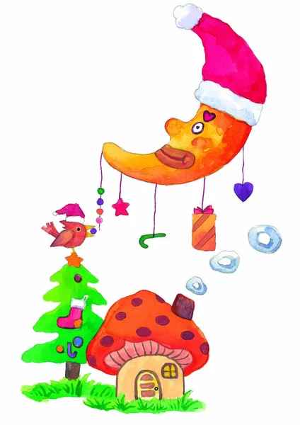 Hand Written Cartoon Christmas Decoration — Stock Photo, Image