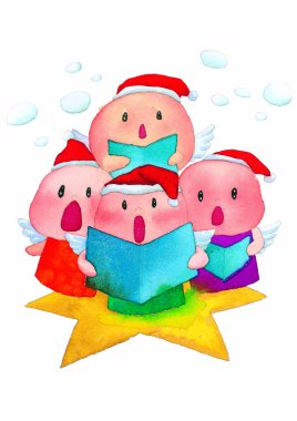 Noel süslemelerinin el yazması karikatürü