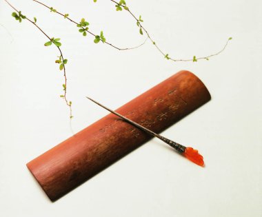 Geleneksel Çin kültürü tahta tahta kanji
