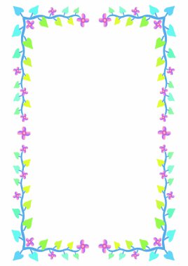 Beyaz arkaplanda çiçek çerçevesi