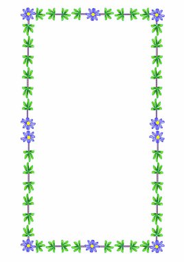 Beyaz arkaplanda çiçek çerçevesi