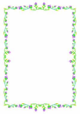 Beyaz arkaplanda çiçek çerçevesi