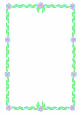 Beyaz arkaplanda çiçek çerçevesi