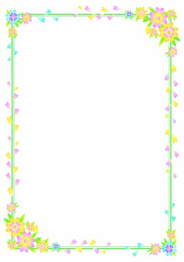 Beyaz arkaplanda çiçek çerçevesi