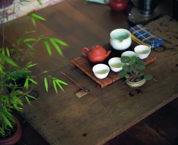 Крупный План Посуды Китайской Чайной Церемонии — стоковое фото