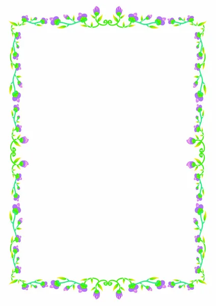 Floral Frame White Background — Stock Photo, Image