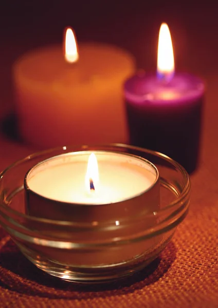 Disposizione Spa Con Candele — Foto Stock