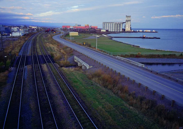 Železniční Stanice Městě Cestovní Místo Pozadí — Stock fotografie