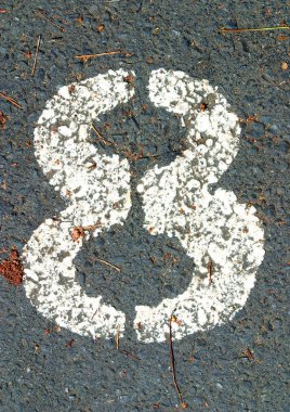 Grunge duvar arkaplanındaki numaralar 