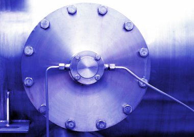 Modern fabrikanın üretim hattına yakın plan, endüstriyel arka plan 