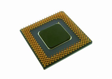 Beyaz arkaplanda Cpu çipi