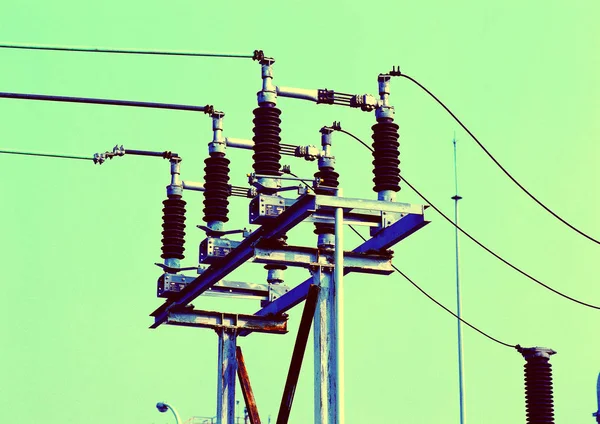 Pylon Eletricidade Alta Tensão — Fotografia de Stock