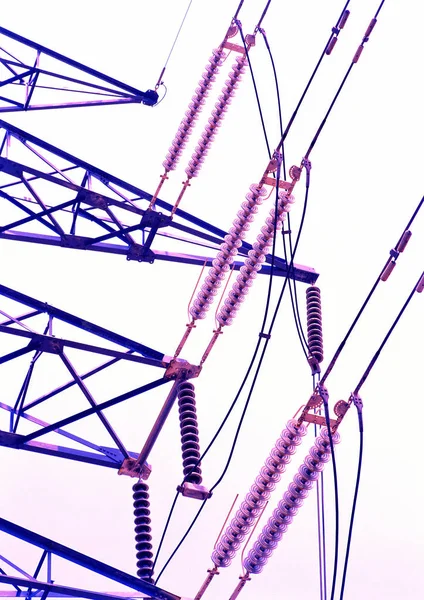 Pylon Eletricidade Alta Tensão — Fotografia de Stock