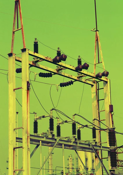 Pylon Eletricidade Alta Tensão — Fotografia de Stock