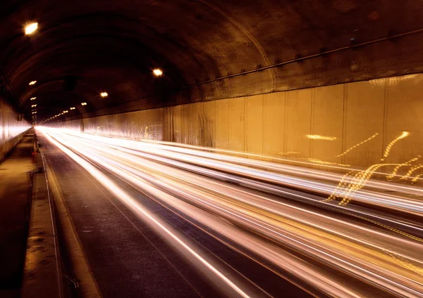 Colorful Lights Transport Motion Nighttime Time Flow Concept — Stock Photo, Image