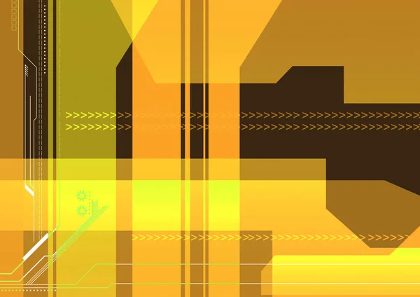Abstraktní Digitální Žlutý Geometrický Design — Stock fotografie