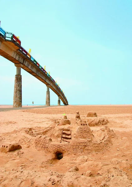 Pont Château Sable Sur Fond Nature — Photo