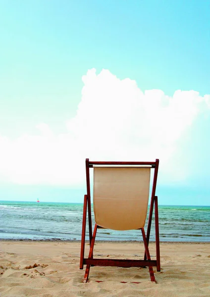 Порожнє Крісло Пляжі Крупним Планом — стокове фото