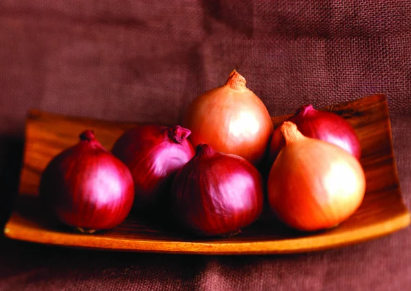 Close View Onions Plate — Stock Photo, Image