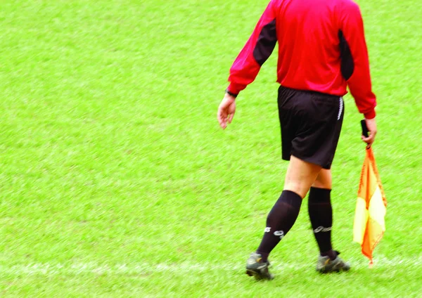 Árbitro Campo Futebol — Fotografia de Stock