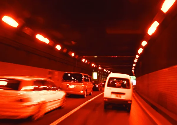 Traffic Light Car Night — Stock Photo, Image