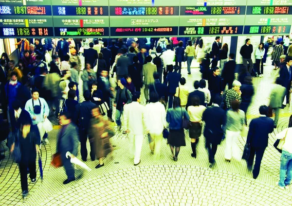 日本人在地铁里 — 图库照片