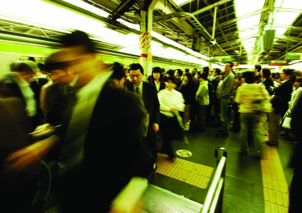 Povo Japonês Metrô Movimento — Fotografia de Stock