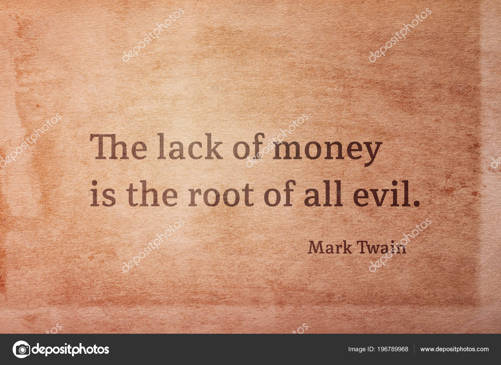 Falta Dinero Raíz Todo Mal Famoso Escritor Estadounidense Mark Twain  Ilustración de stock #196789968 de ©yurizap, image size:1600x1167
