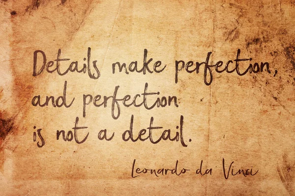 Details Make Perfection Perfection Detail Ancient Italian Artist Leonardo Vinci — Stock Photo, Image